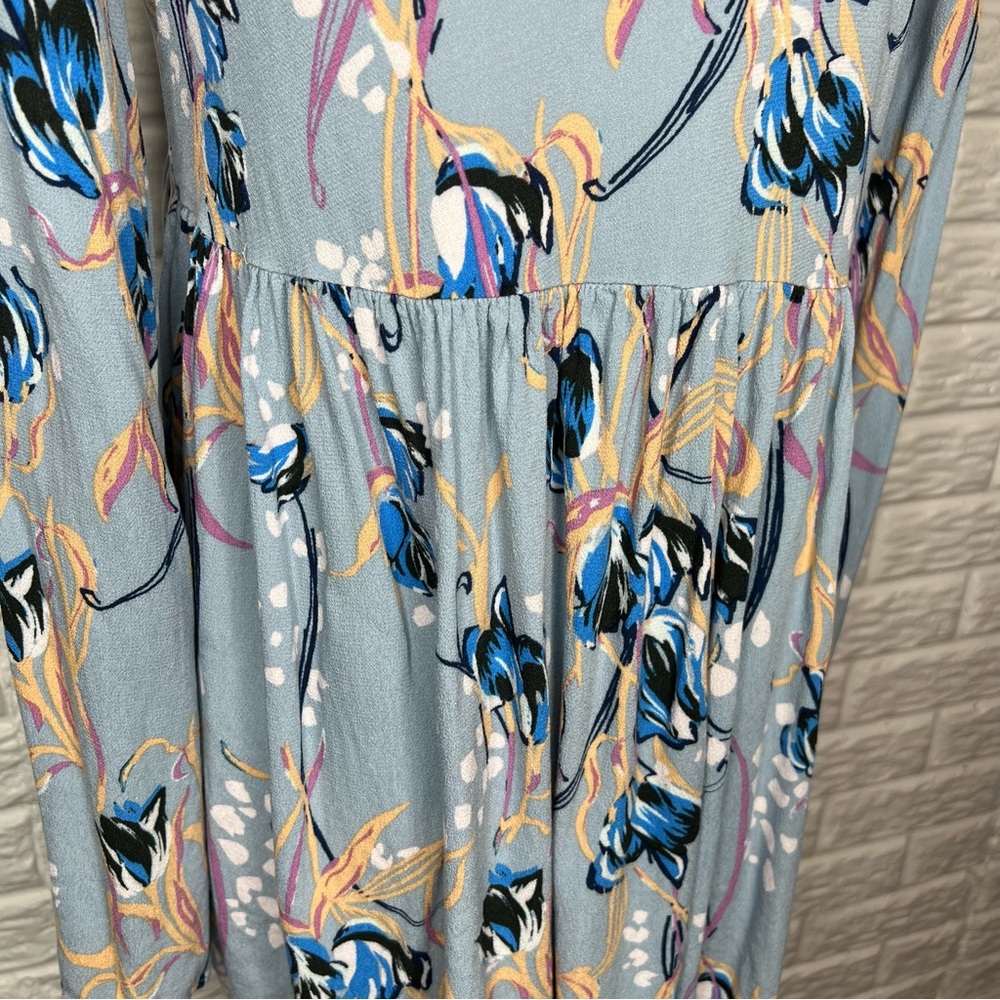 FREE PEOPLE Bella Printed Blur Blue Floral Tunic Dress Size S - Picture 8 of 10